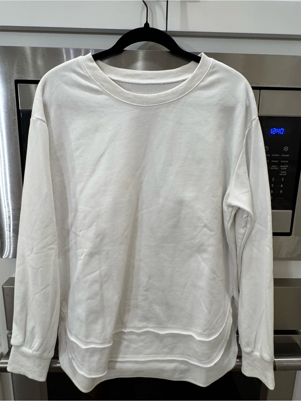 Amazon White Long Sleeve Crewneck Top